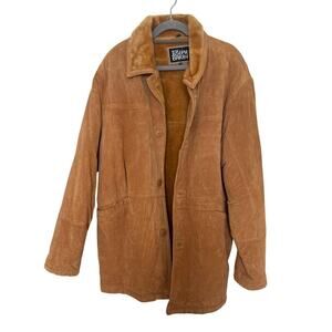 Joseph Barry Men's Vintage  Suede Shearling Lined Chore Jacket Tan Size 2XL